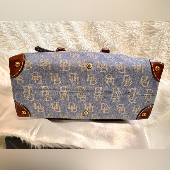 Vintage Dooney & Bourke Small Double Pocket Monogram Doctor Bag Satchel - Picture 3 of 16